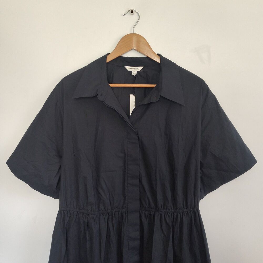 New Banana Republic Dress Size‎ XL Open Back Poplin Midi Shirtdress Fit & Flare - Picture 7 of 16